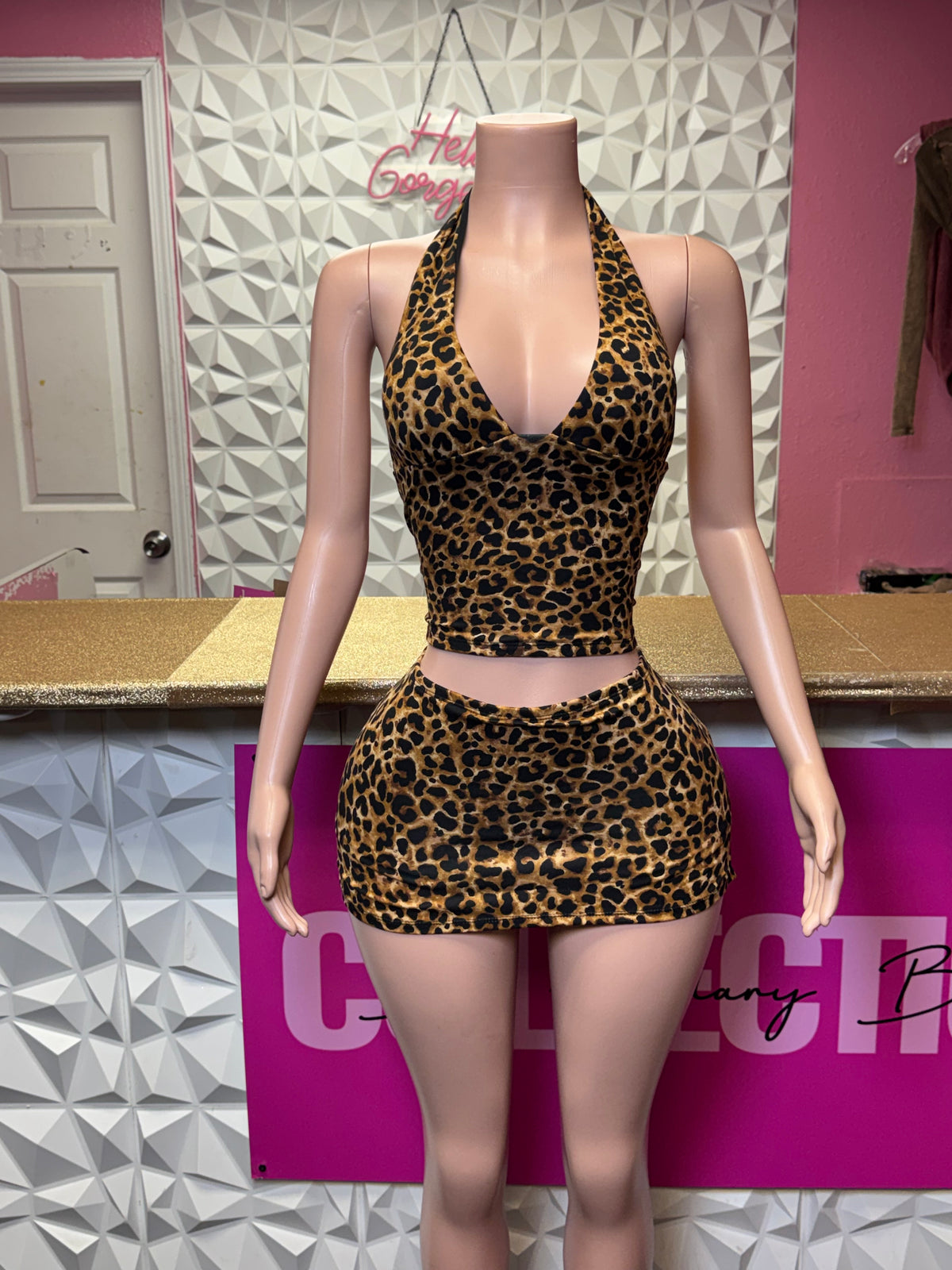 Pretty Little Predator Halter Skort Set/ Women's Two Piece Outfit