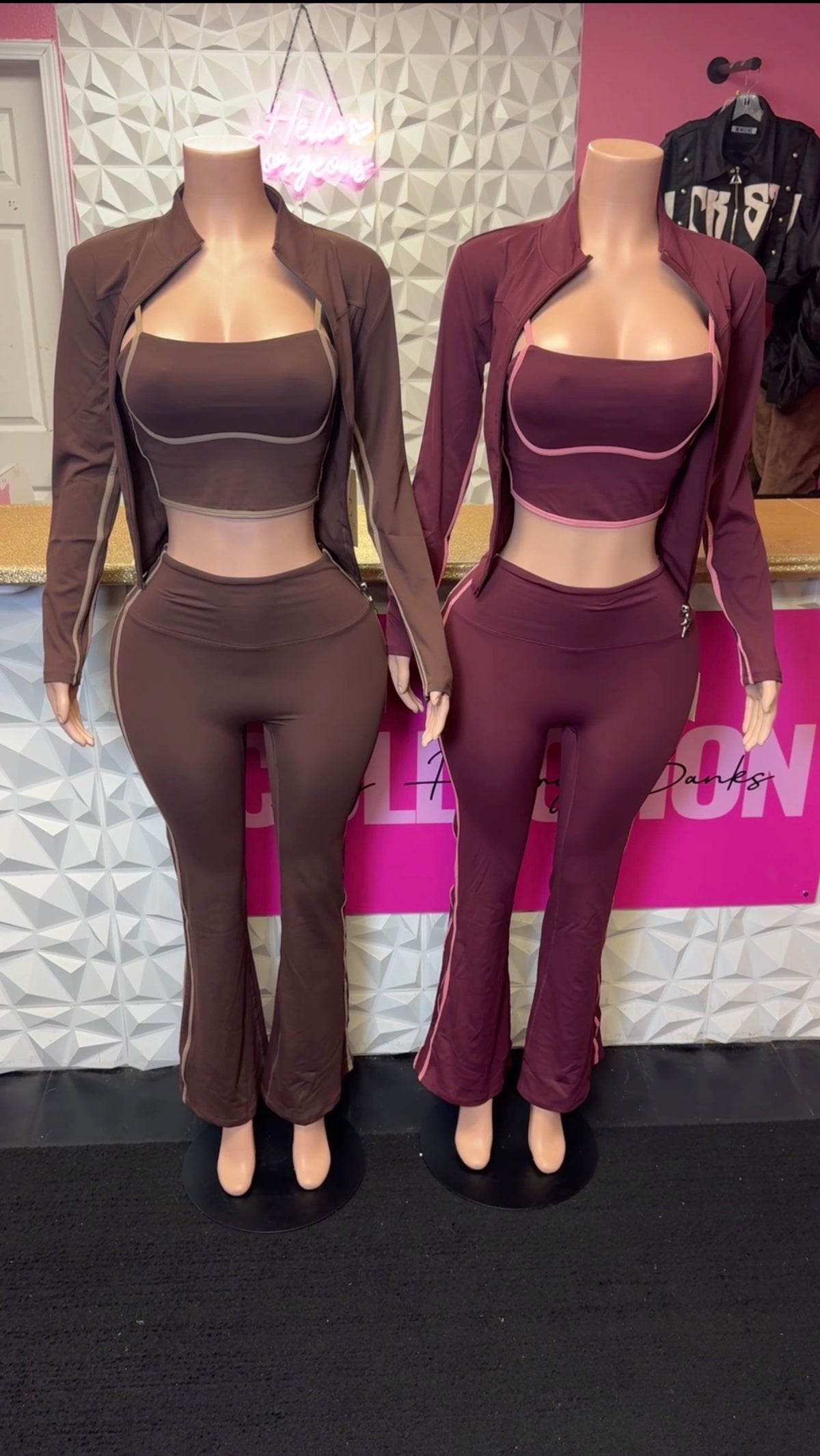 Pretty Issue 3 Piece Pants Set( Brown )