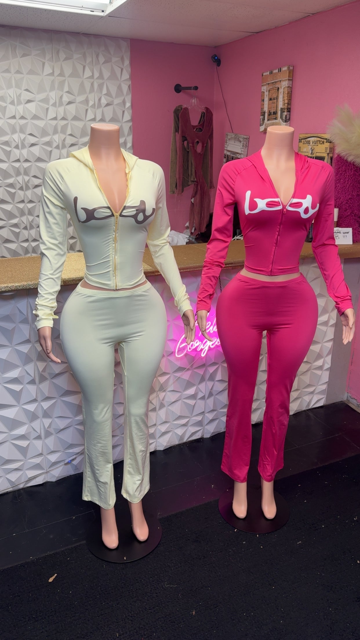 Body/ Two Piece Pants Set ( Yellow / Pink )