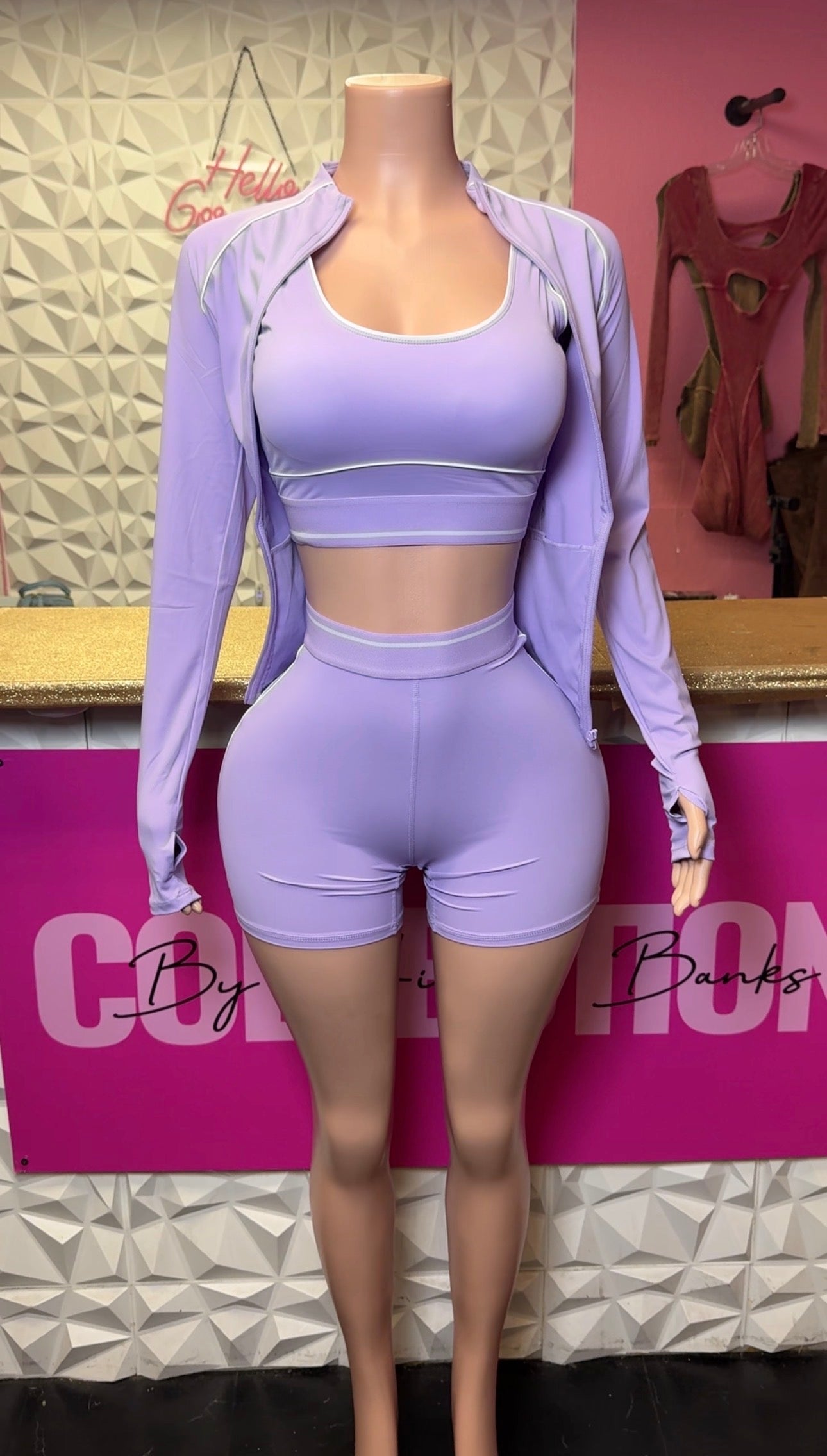 Pretty Active 3 Piece Set ( Lavender )