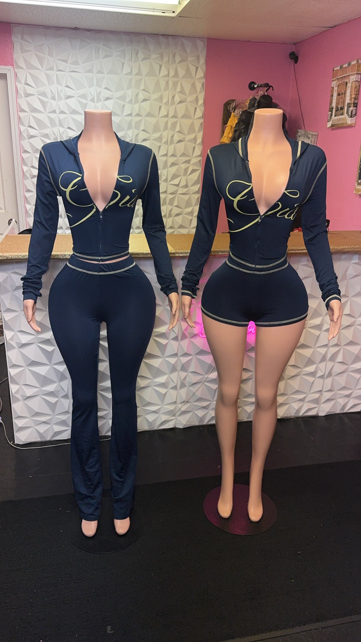 Gia Pants Set ( Navy )