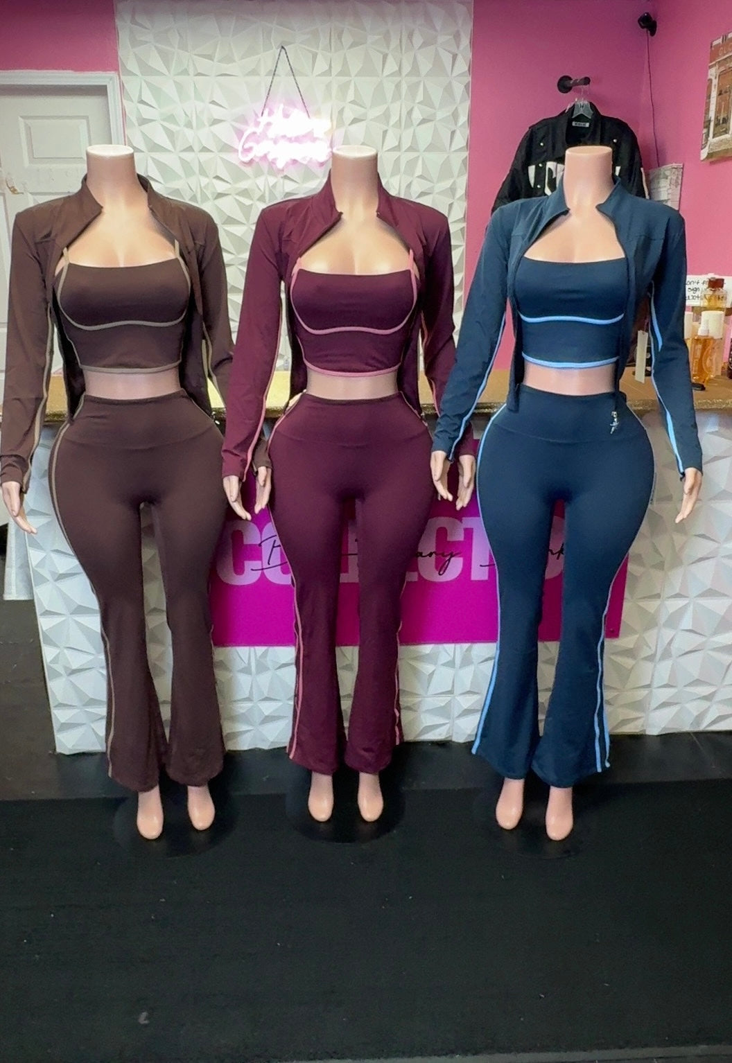 Pretty Issue 3 Piece Pants Set ( Burgundy )
