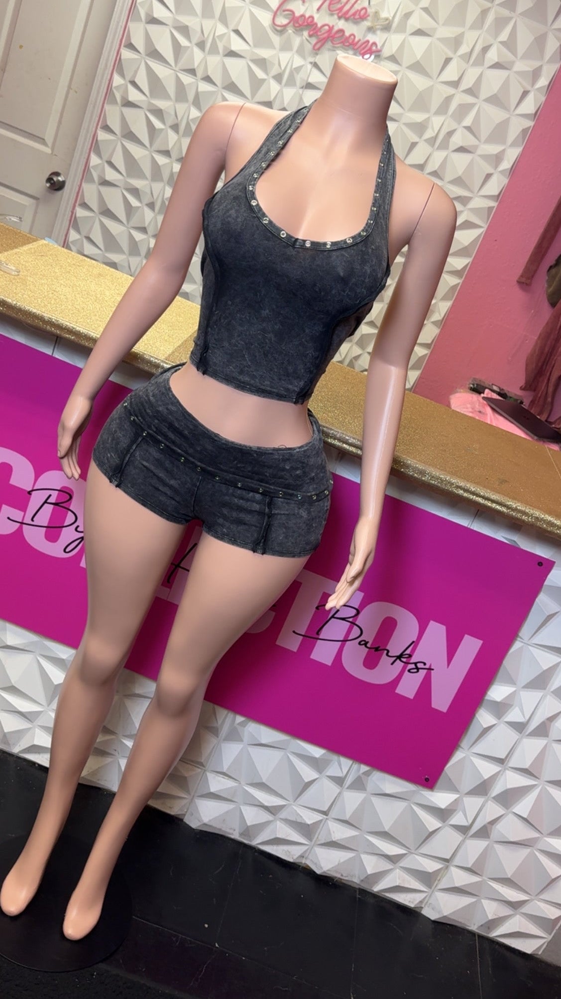 Smoke Show Short Set ( Black)