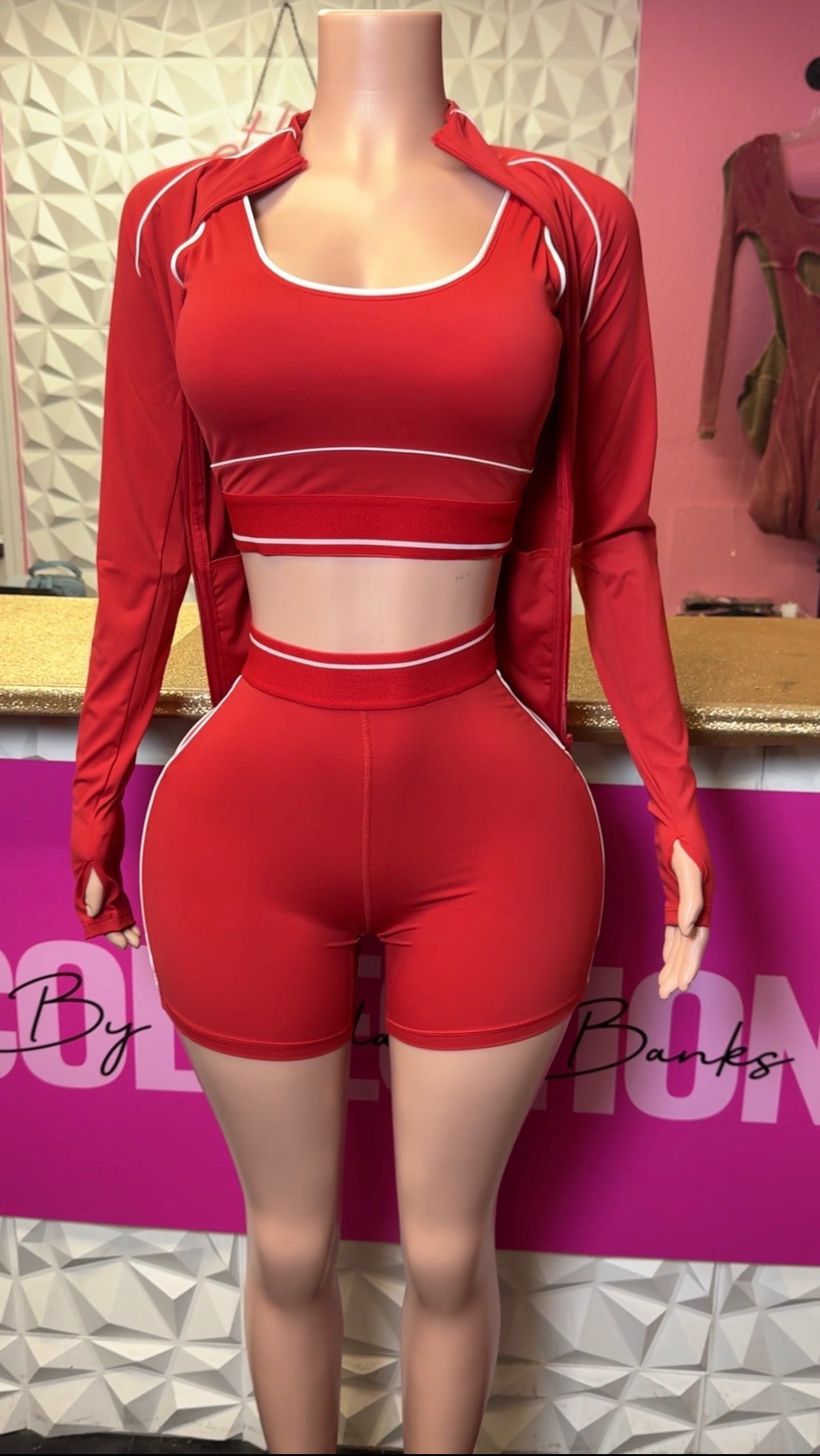 Pretty Active 3 Piece Set ( Red)