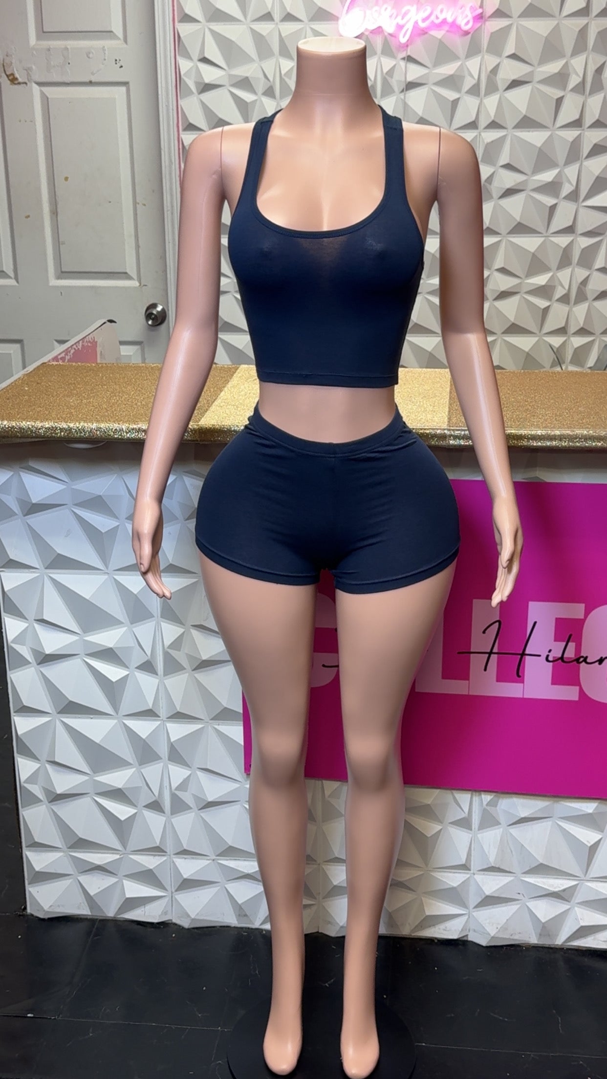 On The Go Short Set ( Navy)