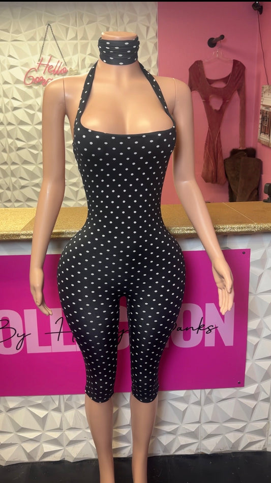 Dot Your Top Capri Jumpsuit