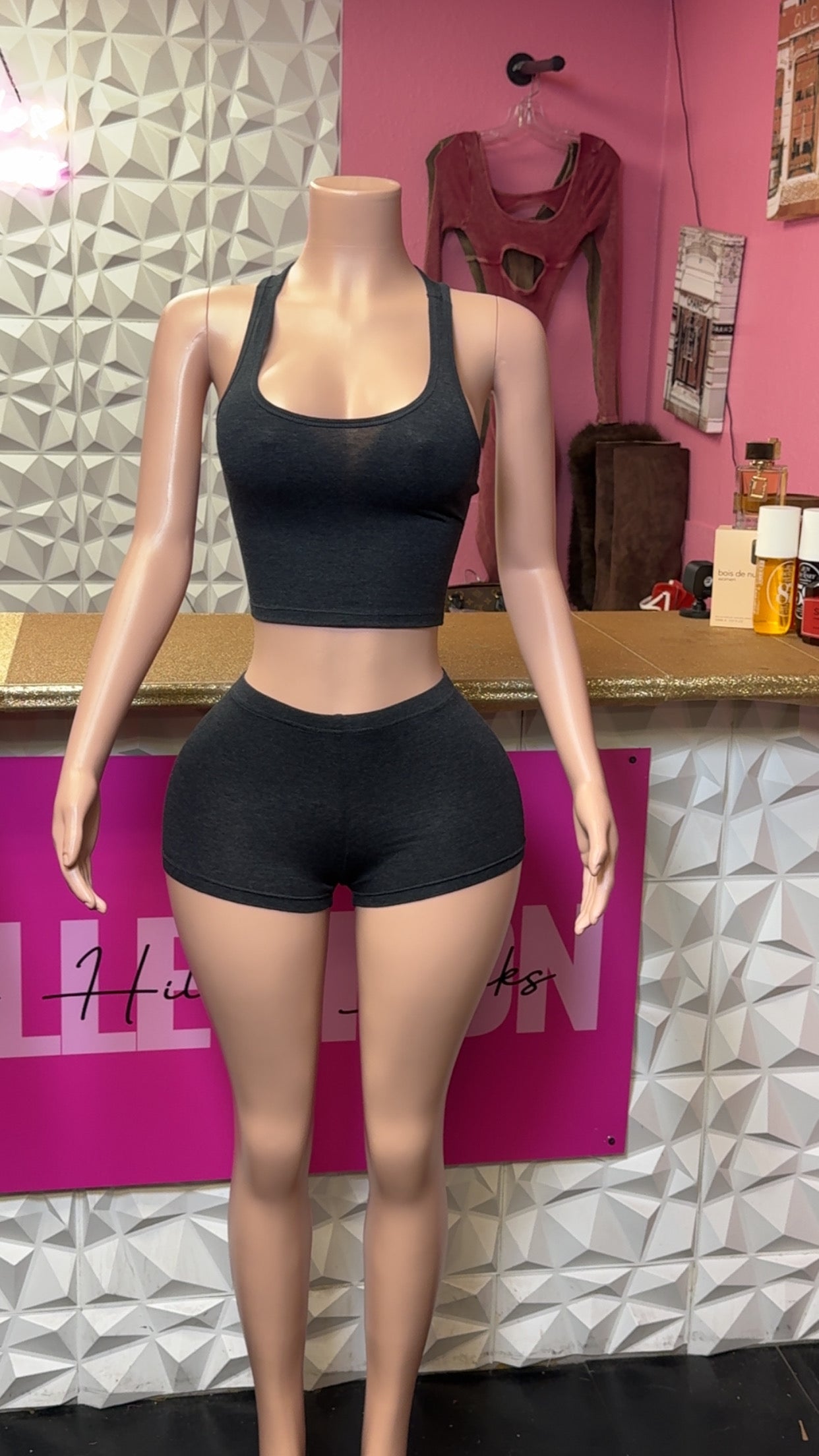 On The Go Short Set ( Dark Grey)