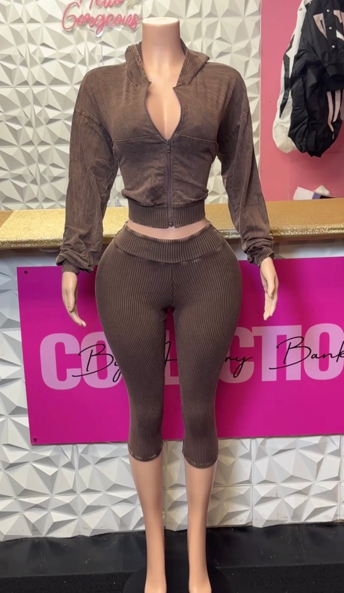 Meet Me There Capri Set ( Brown)