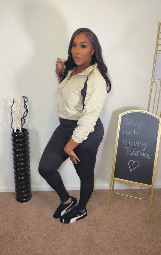 Women's Two Piece windbreaker legging set 